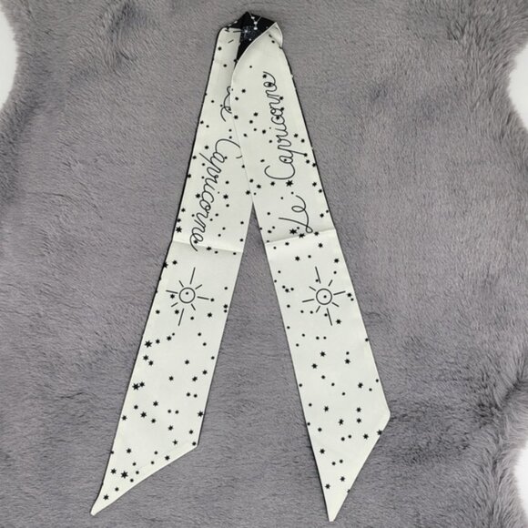 Capricorn Zodiac Sign Silk Twilly Scarf - Picture 7 of 7